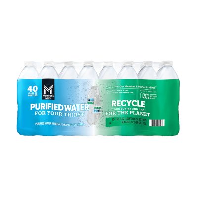 16.9 fl oz Purified Water Bottles Cases in Bulk, Disposable