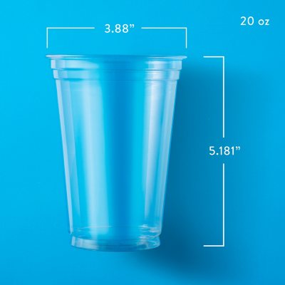 Clear Plastic Cups with Lids & Straws - 24 Pc.