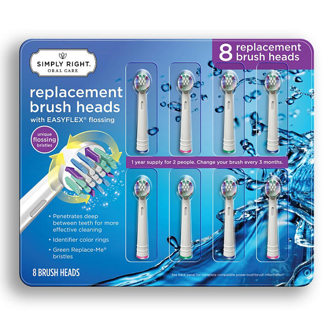 Simply Right Oral Care Replacement Brush Heads (8 ct.)