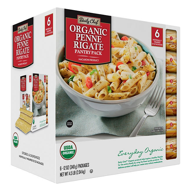 Daily Chef Organic Penne Rigate Pantry Pack (12 oz., 6 pk.)