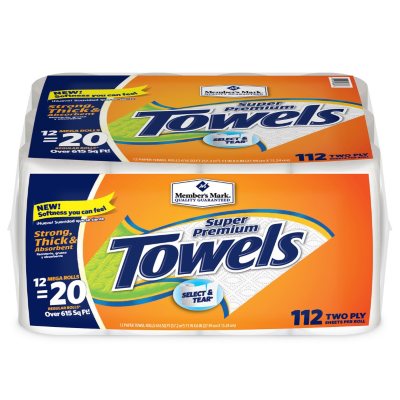 Absorbent Member's Mark mega roll towels -150 towels —