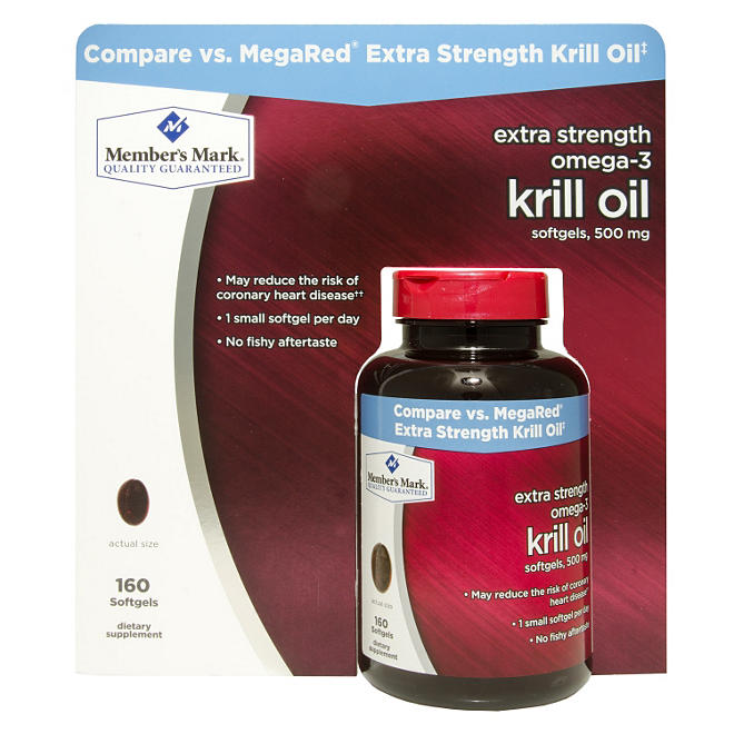 Member's Mark Extra Strength Omega-3 Krill Oil Dietary Supplement (160 ct.)