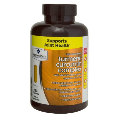 Members Mark 500mg Turmeric Curcumin Complex Dietary Supplement 250 Ct