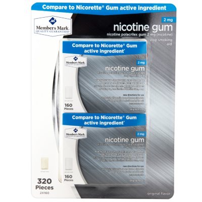 Member's Mark 2 mg Nicotine Gum, Original (320 ct.) Sam's Club