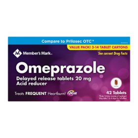 Member's Mark Omeprazole Delayed Release Tablets, 20 mg, 14 tablets/pk., 3 pk.