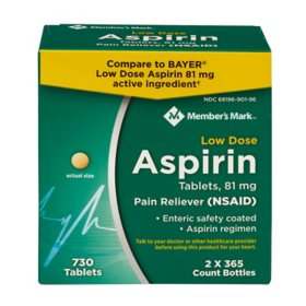 Member's Mark 81mg Low Strength Aspirin, 730 ct.