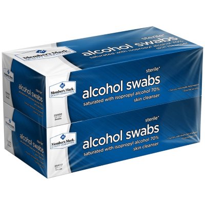 Rubbing alcohol clearance swabs