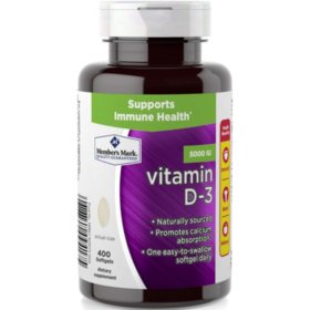 Members Mark Vitamin D 3 5000 Iu Dietary Supplement 400 Ct Sams Club