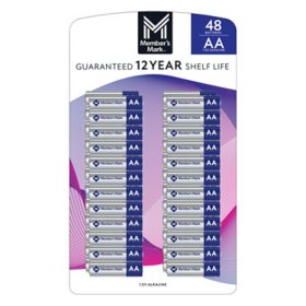 Member's Mark AA Alkaline Batteries, 48 pk.