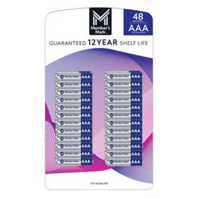 Member's Mark AAA Alkaline Batteries, 48 Pack
