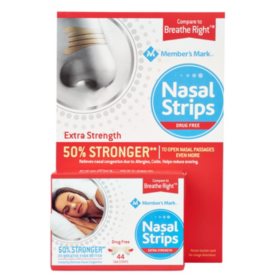 Member's Mark Extra Strength Drug Free Nasal Strips, Tan, 44 ct.