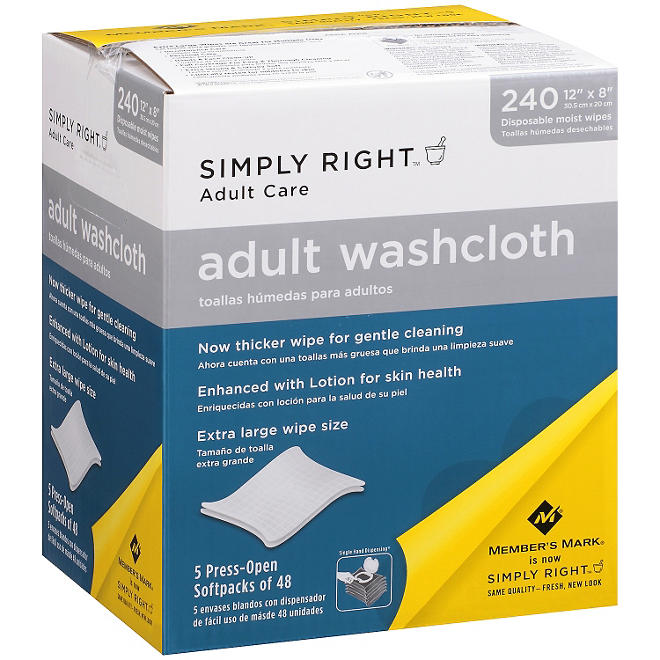 Simply Right Adult Washcloths (240 ct.)