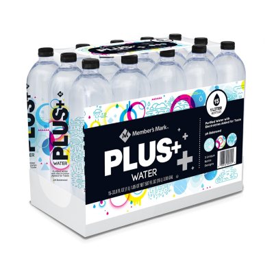 Member's Mark Plus+ Purified Electrolyte Water (1 L/ 15 pk.) - Sam's Club
