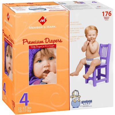  Member's Mark Premium Baby Diapers, Size 4 (22-37 Pounds), 210  Count : Baby