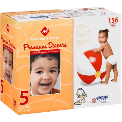 Member's Mark Premium Diapers, Size 5 (27+ lbs.), 156 ct. - Sam's Club