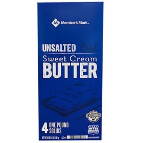 Member's Mark Unsalted Sweet Cream Butter (1 lb. Elgin-Style Solids, 4 ct.)