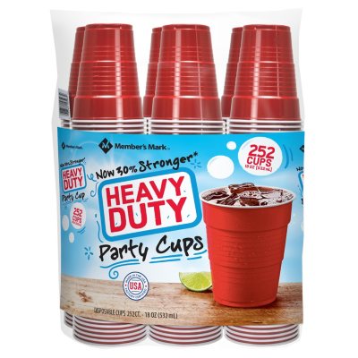 Hefty Party On Disposable Plastic Cups, Red, 18 Ounce, 50 Count (Pack of  3), 150 Total