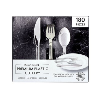 180 PCS Gold Classic Cutlery Plastic Silverware Set Forks, Knives