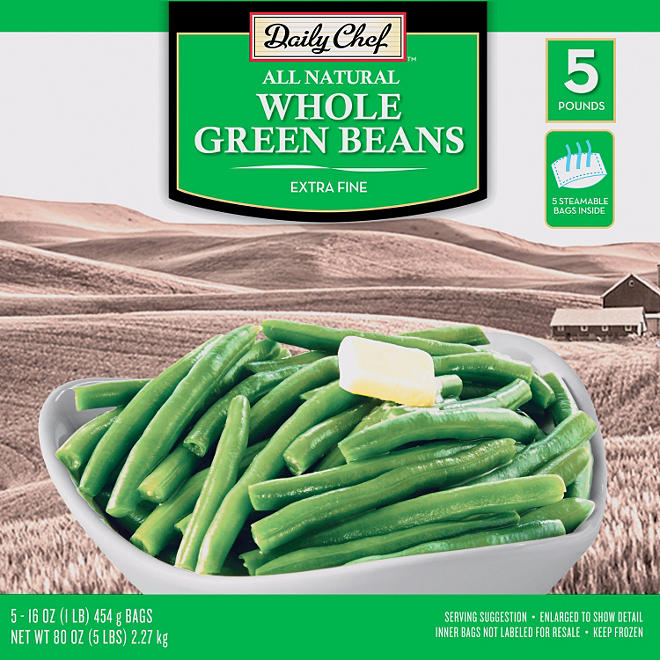 Daily Chef Whole Green Beans (1 lb. bag, 5 ct.)