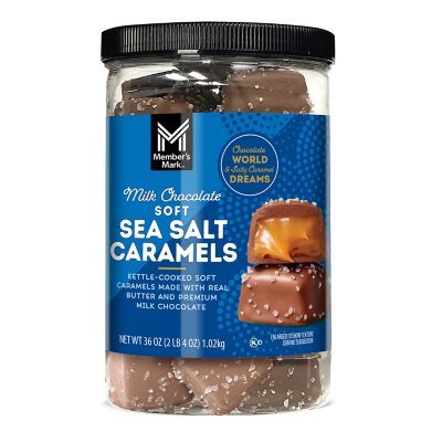 Dark Chocolate Sea Salt Caramels 7 oz. – Sanders Candy