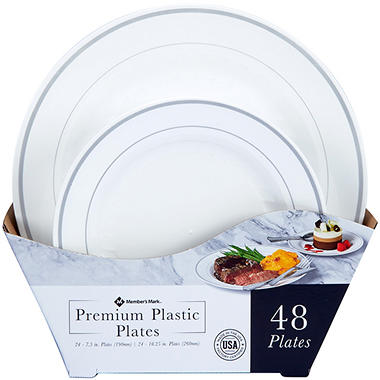 Blanc Plaques de plastique jetables Party Tableware BBQ Catering 7"