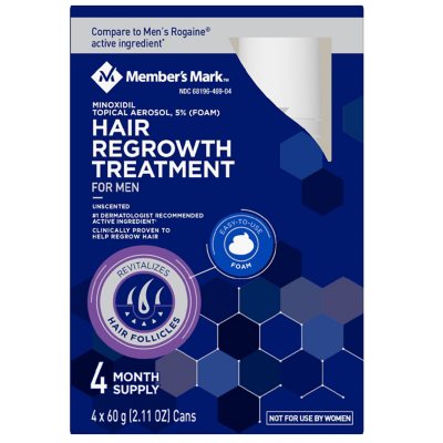 Member's Mark Hair Regrowth 5% Aerosol Foam (For Men) ( oz., 4 ct.) - Sam's  Club