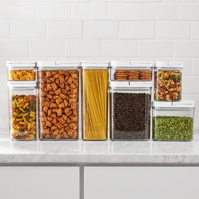 Airtight Food Storage Container Set - 4 Pieces 3.6L - Plastic BPA Free  Kitchen Pantry Storage Containers - Dishwasher Safe - Include 8 Labels and