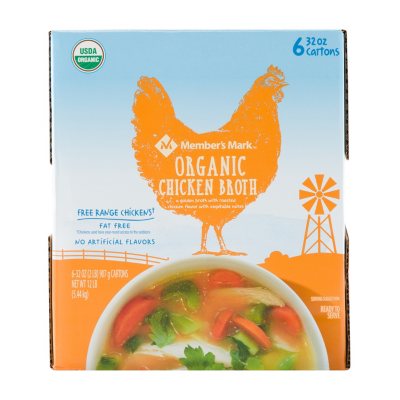 Member S Mark Organic Chicken Broth 32 Oz 6 Pk Sam S Club