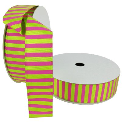 Member's Mark Premium Wired Ribbon, Horizontal Stripe in Pink,1.5 ...