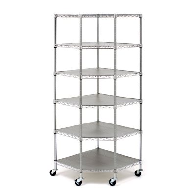 Teeker 6 Tiers Corner Shelf, Adjustable Metal Storage Wire Shelving Unit  Corner Rack Corner Shelving, Free Standing Corner Storage Rack Display with