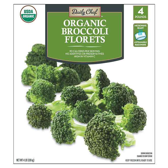 Daily Chef Organic Broccoli Florets (1 lb., 4 ct.)