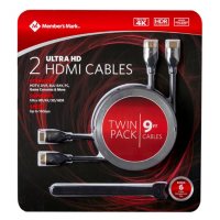 Deals on 2-Pack Members Mark 9ft HDMI Cable