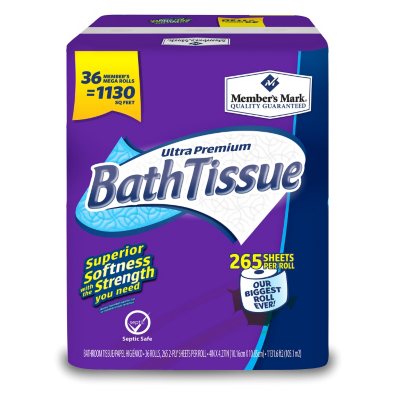 Member's Mark Ultra Premium Bath Tissue, 2 ply (265 sheets, 36 rolls ...