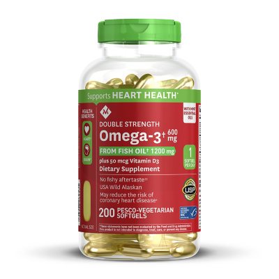 excelleren Houden Hertog Member's Mark 600mg Omega-3 from Fish Oil with 50 mcg Vitamin D3 (200 ct.)  - Sam's Club