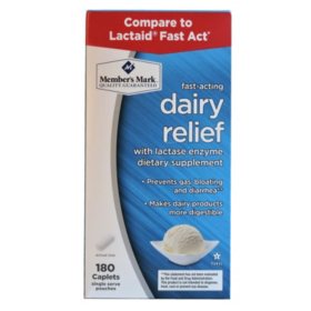 Member's Mark Fast-Acting Dairy Relief Caplets, 180 ct.