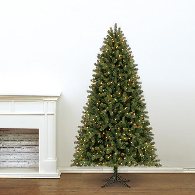 7.5' Member's Mark Artificial Pre-Lit LED Scotch Pine Quick Set Simple Shape Christmas Tree