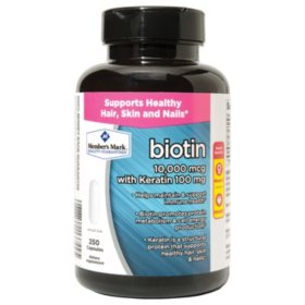 Members Mark Biotin 10000mcg With Keratin 100mg 250 Ct Sams Club