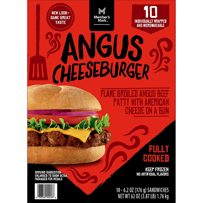 Member's Mark Angus Beef Cheeseburger, Frozen (10 ct.)