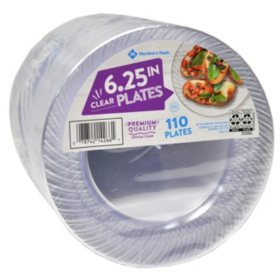 Member S Mark Clear Plastic Plates 6 25 110 Ct Sam S Club