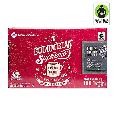 Member's Mark Colombian Supremo Coffee, Single-Serve Cups (100 ct.)