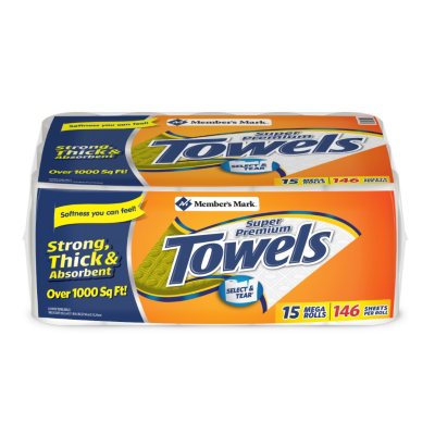 Download Member's Mark Super Premium 2-Ply Paper Towels (15 rolls, 146 sheets per roll) - Sam's Club