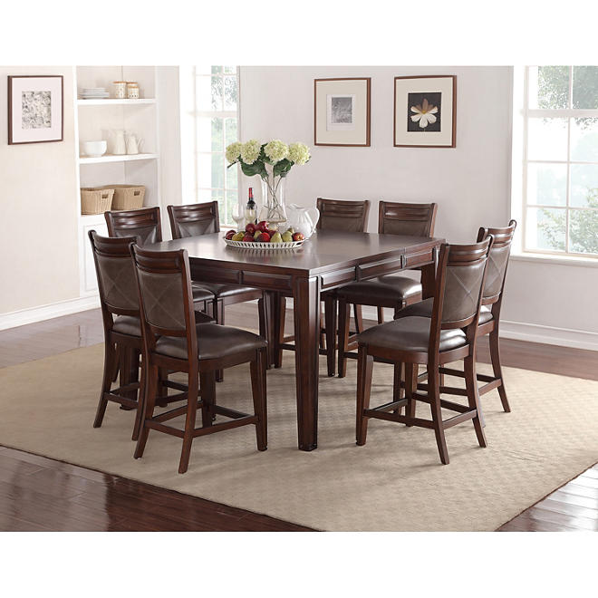 Member's Mark Audrey Counter-Height Table and Chairs, 9-Piece Dining Set