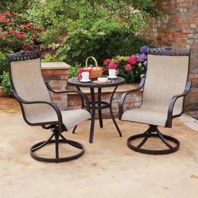 Miller s Creek 3 Piece Cast Sling Bistro Set Sam s Club