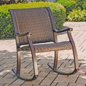 heritage woven agio mark member rocker chair rocking chairs club sam outdoor patio sams lounges daybed samsclub