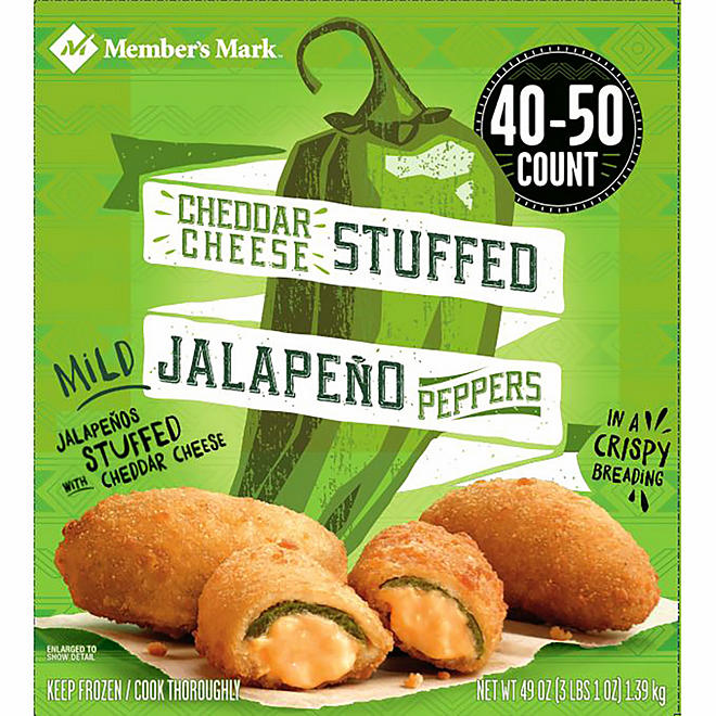 Member's Mark Breaded Cheddar Cheese Stuffed Jalapeno Peppers, Frozen (40-50 ct.)