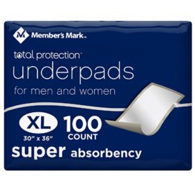 Member's Mark Total Protection Underpads Extra-Large, 30" x 36" 100 ct.
