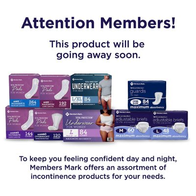Member's Mark Total Protection Incontinence Underwear for Men (Choose Your  Size) - Sam's Club