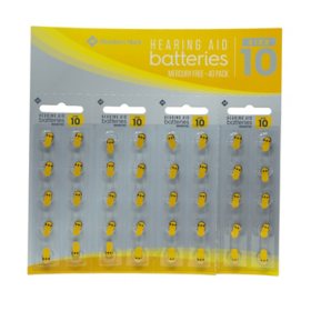 Member's Mark Hearing Aid Batteries, Size 10A, Yellow Tab, 40 ct.