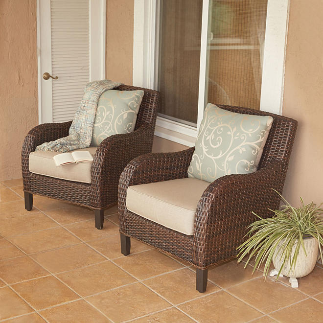 Member's Mark Wicker Patio Club Chairs, Set of 2