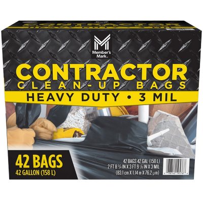 Heavy Duty Contractor Bags by Ultrasac - ... 42 Gallon VALUE 50 PACK /w TIES 